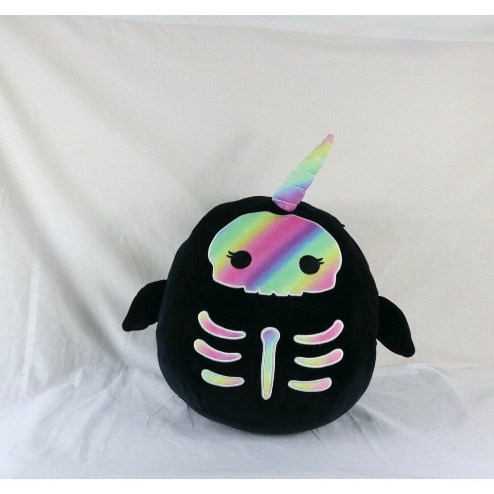 New Squishmallow Bufinda Rainbow Skeleton15' Halloween Glows in the Dark Plush